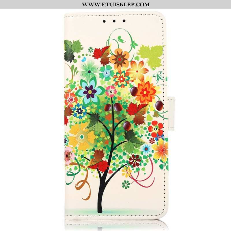 Etui Folio do Motorola Edge 40 Pro Kolorowe Drzewo
